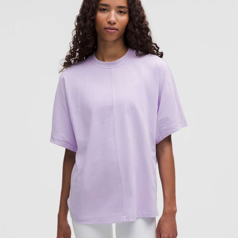 Lululemon Cotton Jersey Oversized Stitch-Detail T-Shirt